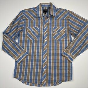 Roper Shirt Pearl Snap Western Southwest Equestrian Rodeo Cowboy Ranch Work